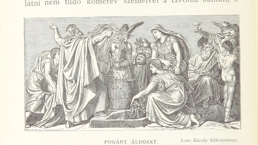 An illustration from A magyar nemzet története regényes rajzokban ... Ötödik képes kiadás, 1898, leaf 82