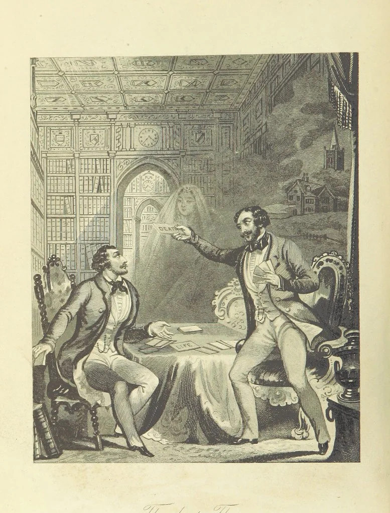 An illustration from The Lass and the Lady; or, Love's ladder. A tale of thrilling interest. [Completed by Thomas Frost. With plates, 1855, leaf 10