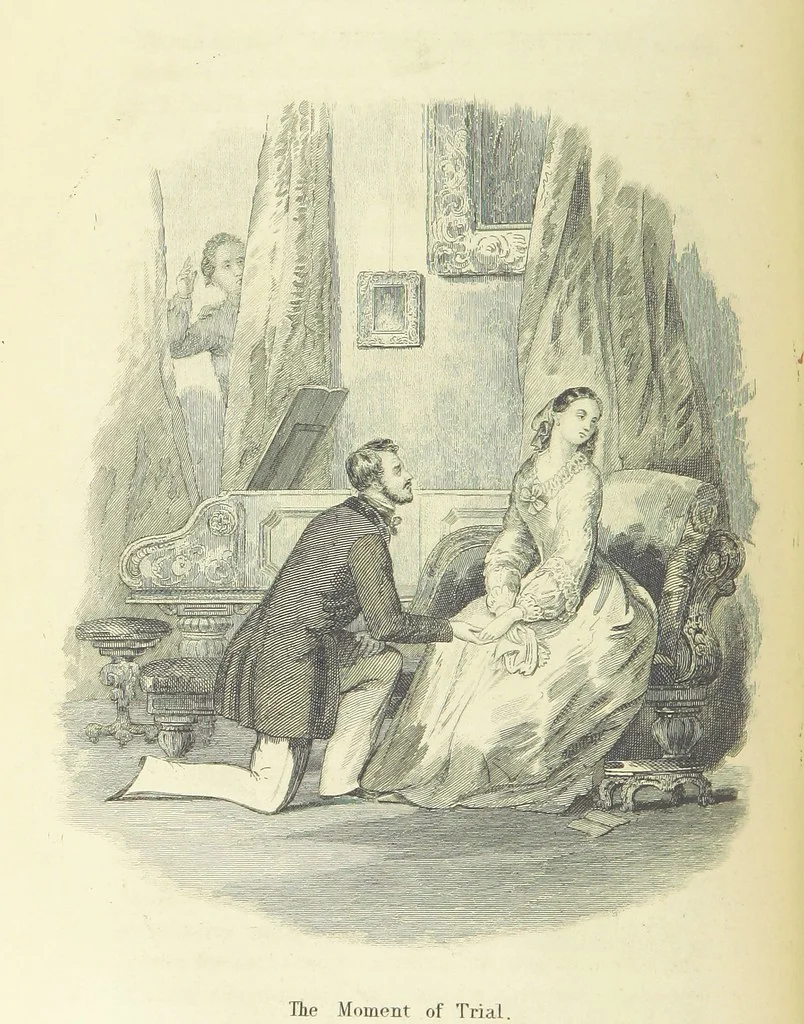 An illustration from The Lass and the Lady; or, Love's ladder. A tale of thrilling interest. [Completed by Thomas Frost. With plates, 1855, leaf 296