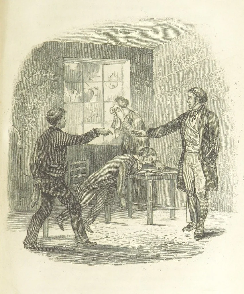 An illustration from The Lass and the Lady; or, Love's ladder. A tale of thrilling interest. [Completed by Thomas Frost. With plates, 1855, leaf 435