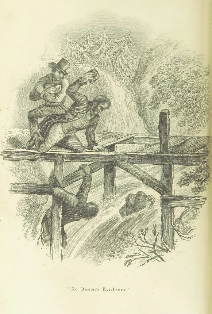 An illustration from The Lass and the Lady; or, Love's ladder. A tale of thrilling interest. [Completed by Thomas Frost. With plates, 1855, leaf 478