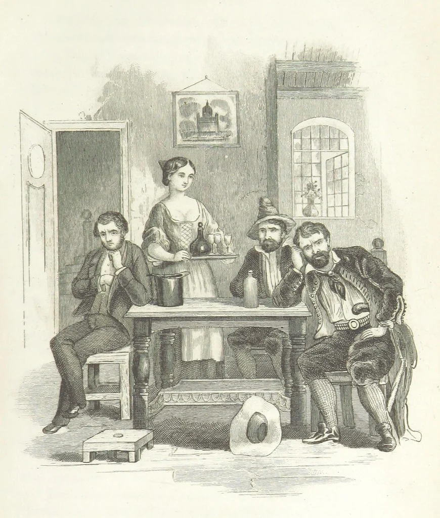 An illustration from The Lass and the Lady; or, Love's ladder. A tale of thrilling interest. [Completed by Thomas Frost. With plates, 1855, leaf 673