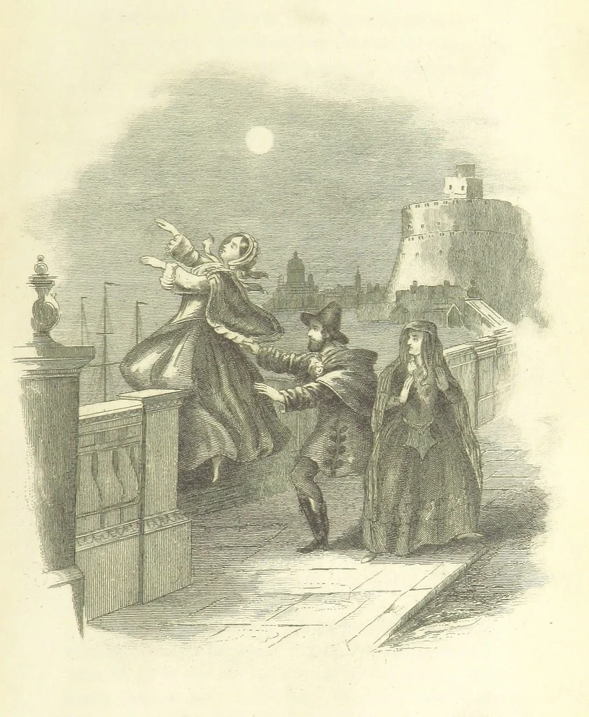 An illustration from The Lass and the Lady; or, Love's ladder. A tale of thrilling interest. [Completed by Thomas Frost. With plates, 1855, leaf 743