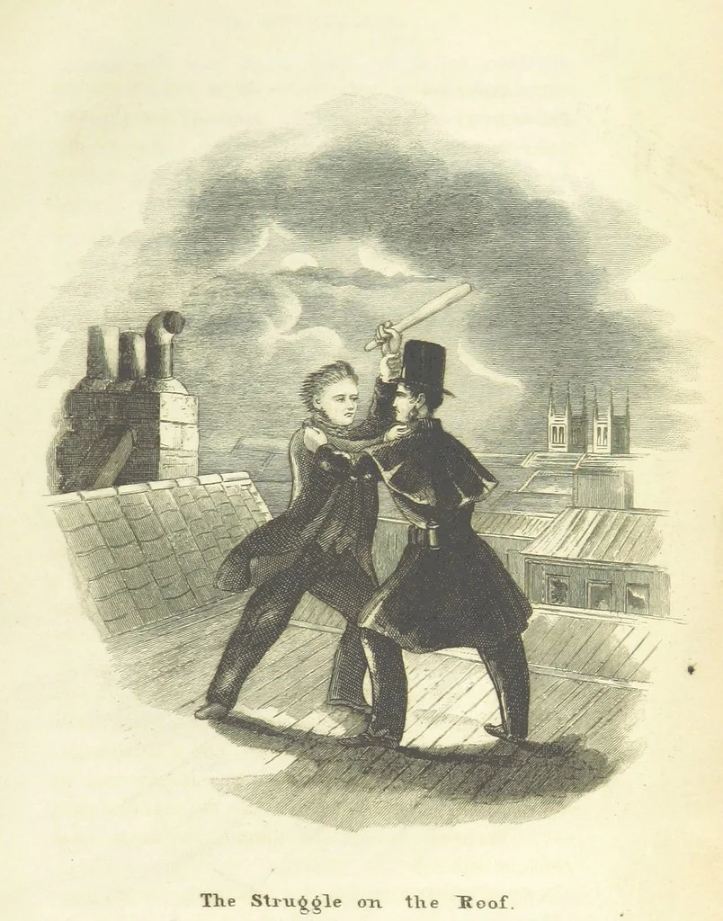 An illustration from The Lass and the Lady; or, Love's ladder. A tale of thrilling interest. [Completed by Thomas Frost. With plates, 1855, leaf 839