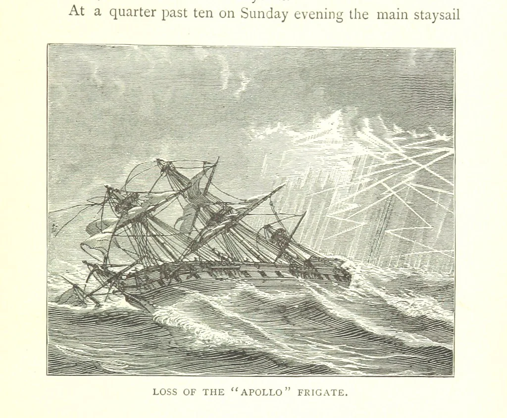 An illustration from Ships, Sailors, and the Sea, etc, 1887, leaf 157