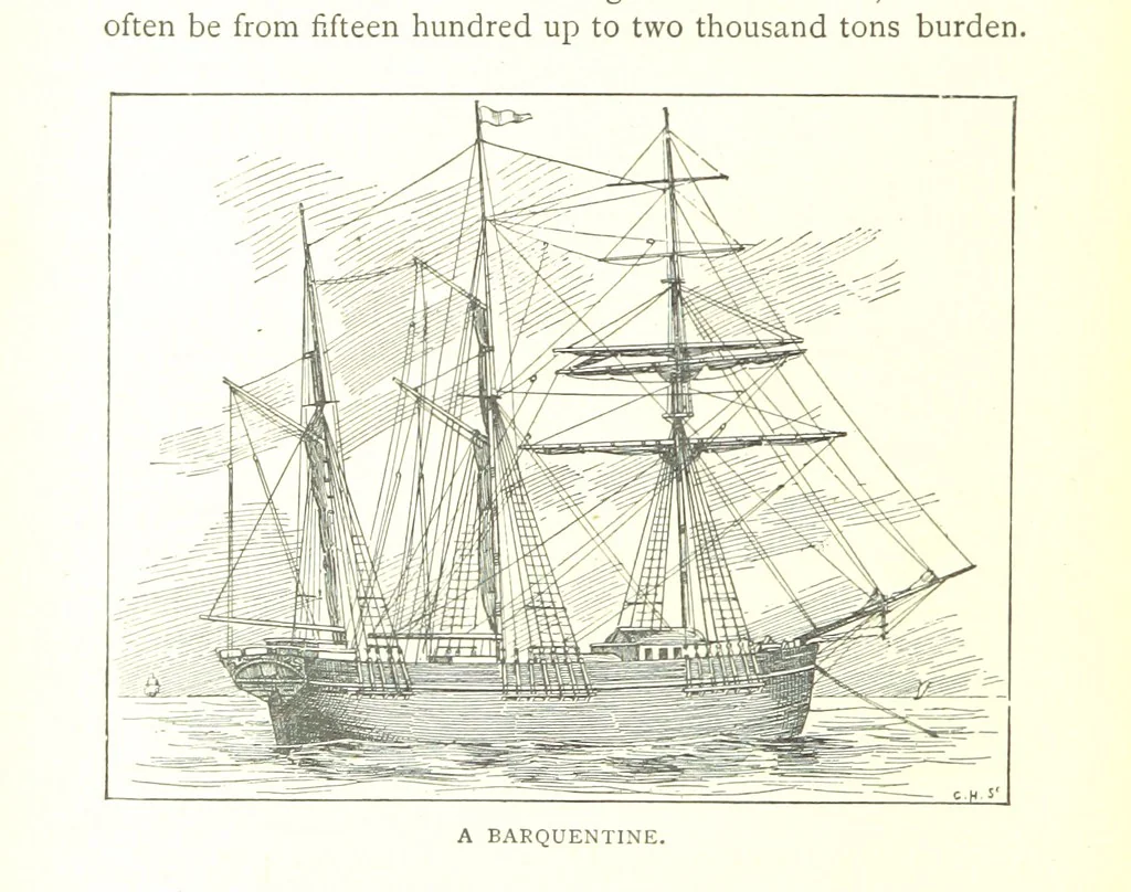 An illustration from Ships, Sailors, and the Sea, etc, 1887, leaf 30