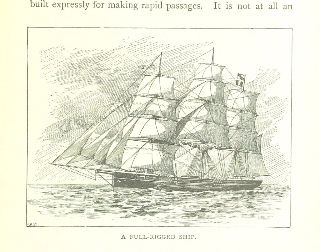 An illustration from Ships, Sailors, and the Sea, etc, 1887, leaf 31