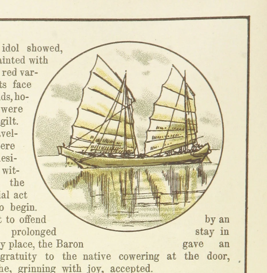 An illustration from A Journey round the World. With illustrations by C. Marr, 1888, leaf 30