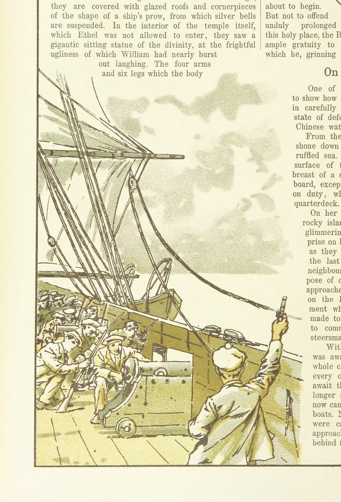 An illustration from A Journey round the World. With illustrations by C. Marr, 1888, leaf 30