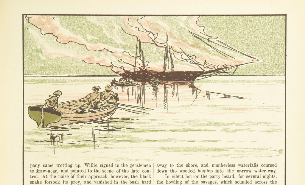 An illustration from A Journey round the World. With illustrations by C. Marr, 1888, leaf 39