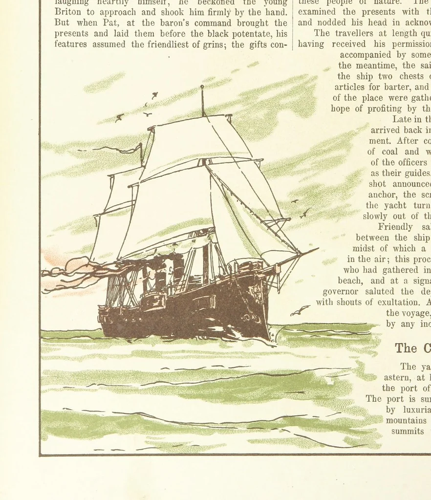 An illustration from A Journey round the World. With illustrations by C. Marr, 1888, leaf 42