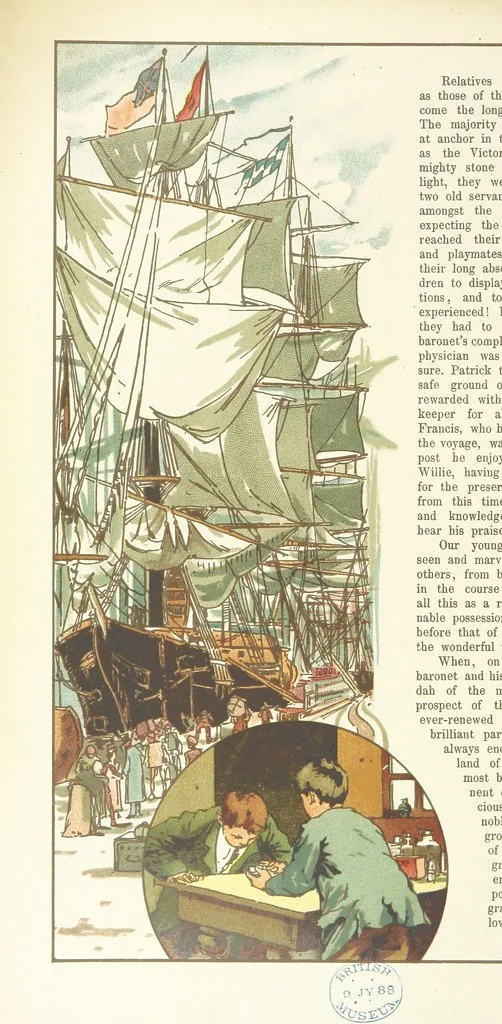 An illustration from A Journey round the World. With illustrations by C. Marr, 1888, leaf 44