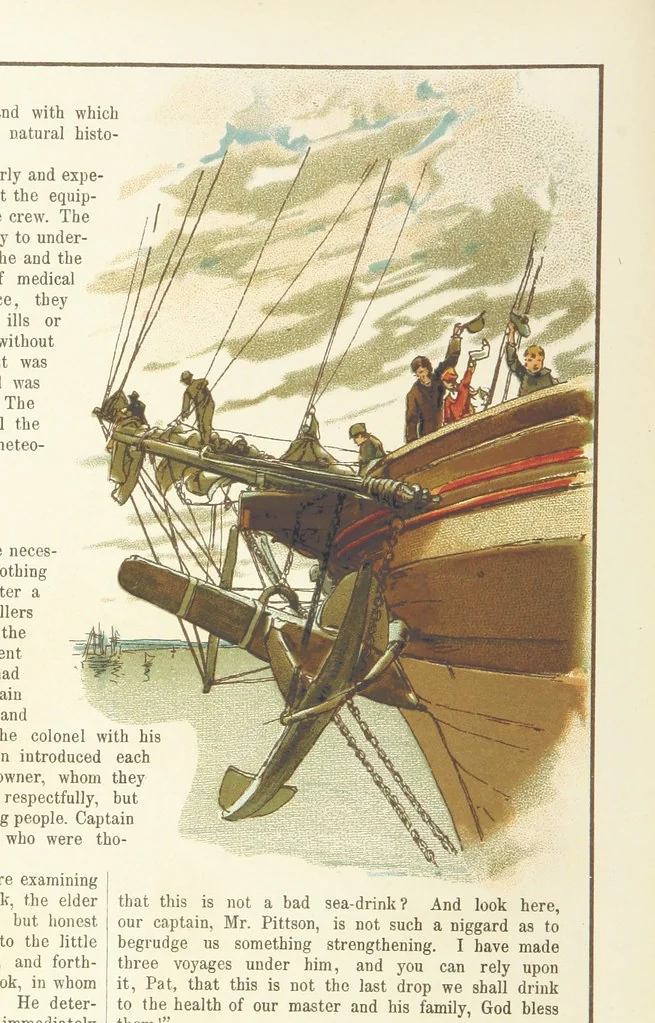 An illustration from A Journey round the World. With illustrations by C. Marr, 1888, leaf 8