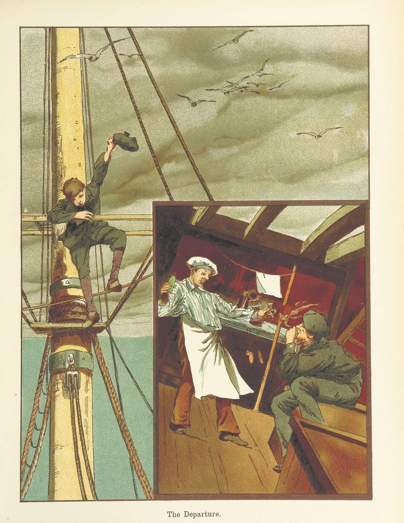 An illustration from A Journey round the World. With illustrations by C. Marr, 1888, leaf 9