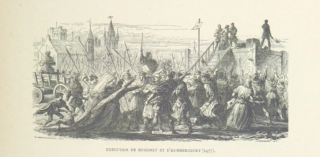 An illustration from Histoire de Belgique depuis les temps primitits jusqu'à nos jours. [With coloured illustrations, 1895, leaf 113