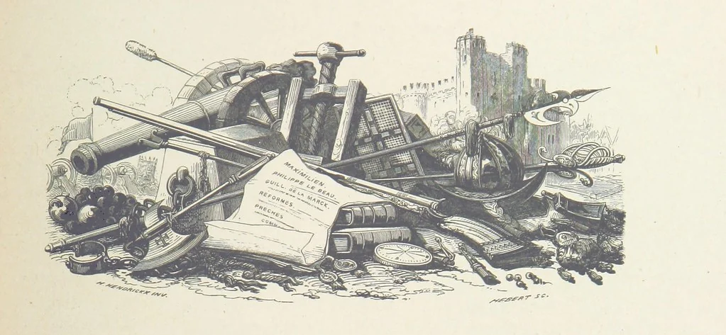 An illustration from Histoire de Belgique depuis les temps primitits jusqu'à nos jours. [With coloured illustrations, 1895, leaf 129