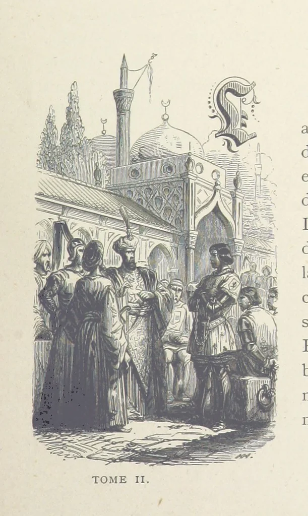An illustration from Histoire de Belgique depuis les temps primitits jusqu'à nos jours. [With coloured illustrations, 1895, leaf 13