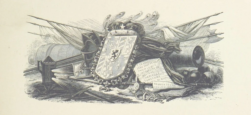 An illustration from Histoire de Belgique depuis les temps primitits jusqu'à nos jours. [With coloured illustrations, 1895, leaf 13