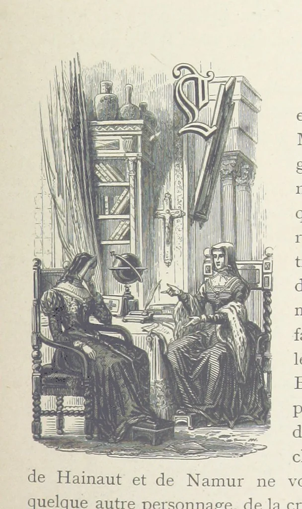 An illustration from Histoire de Belgique depuis les temps primitits jusqu'à nos jours. [With coloured illustrations, 1895, leaf 147