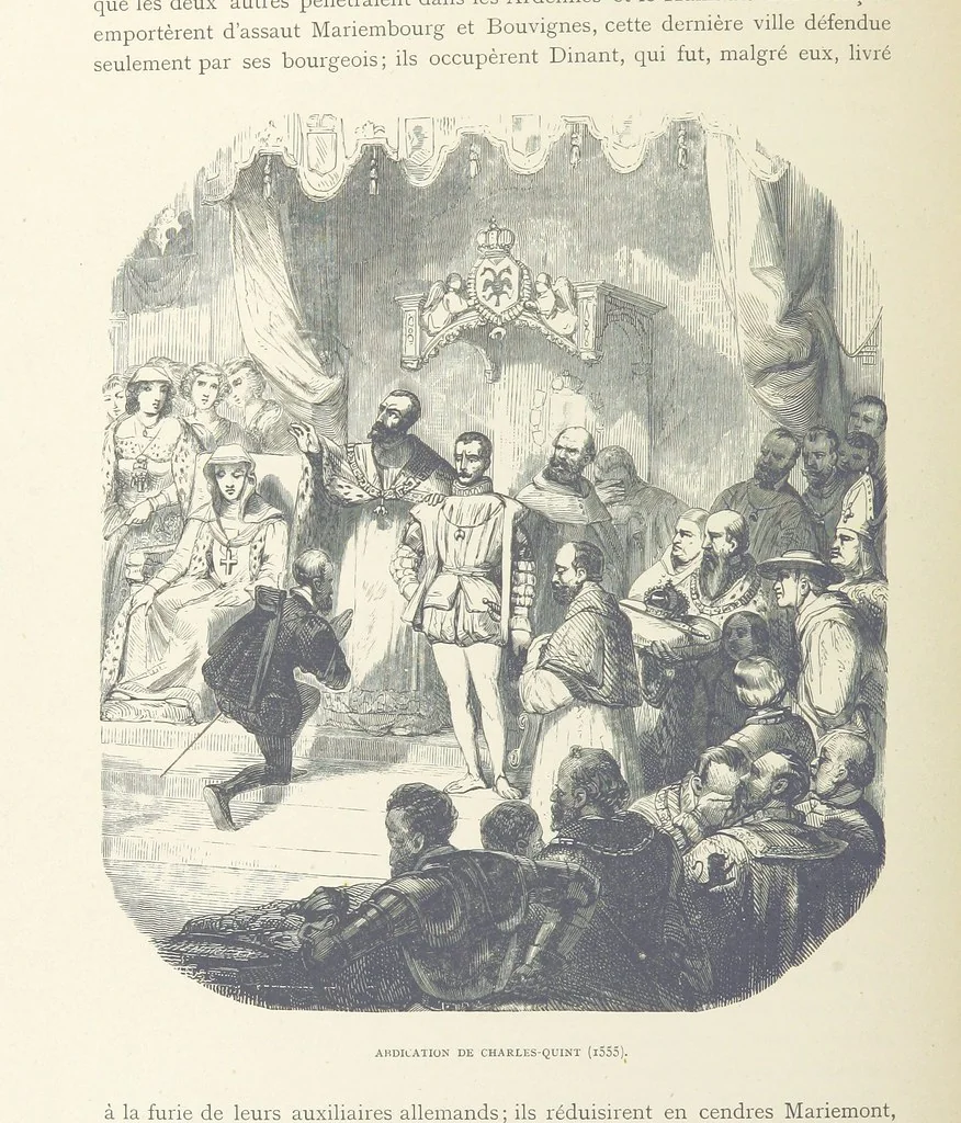 An illustration from Histoire de Belgique depuis les temps primitits jusqu'à nos jours. [With coloured illustrations, 1895, leaf 180
