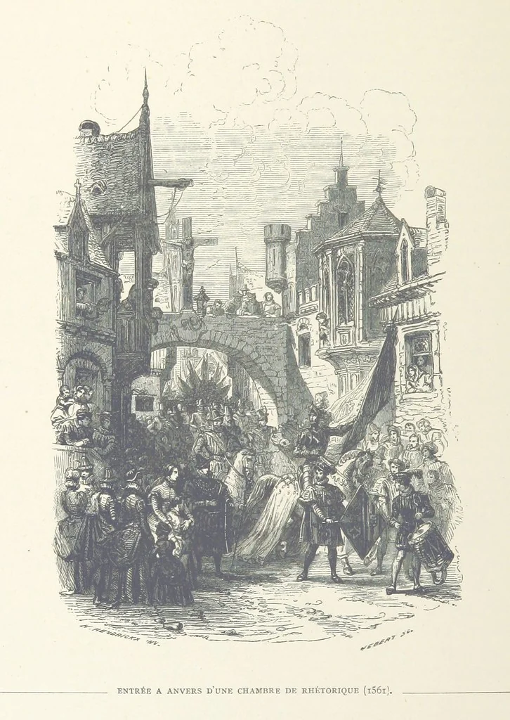 An illustration from Histoire de Belgique depuis les temps primitits jusqu'à nos jours. [With coloured illustrations, 1895, leaf 186