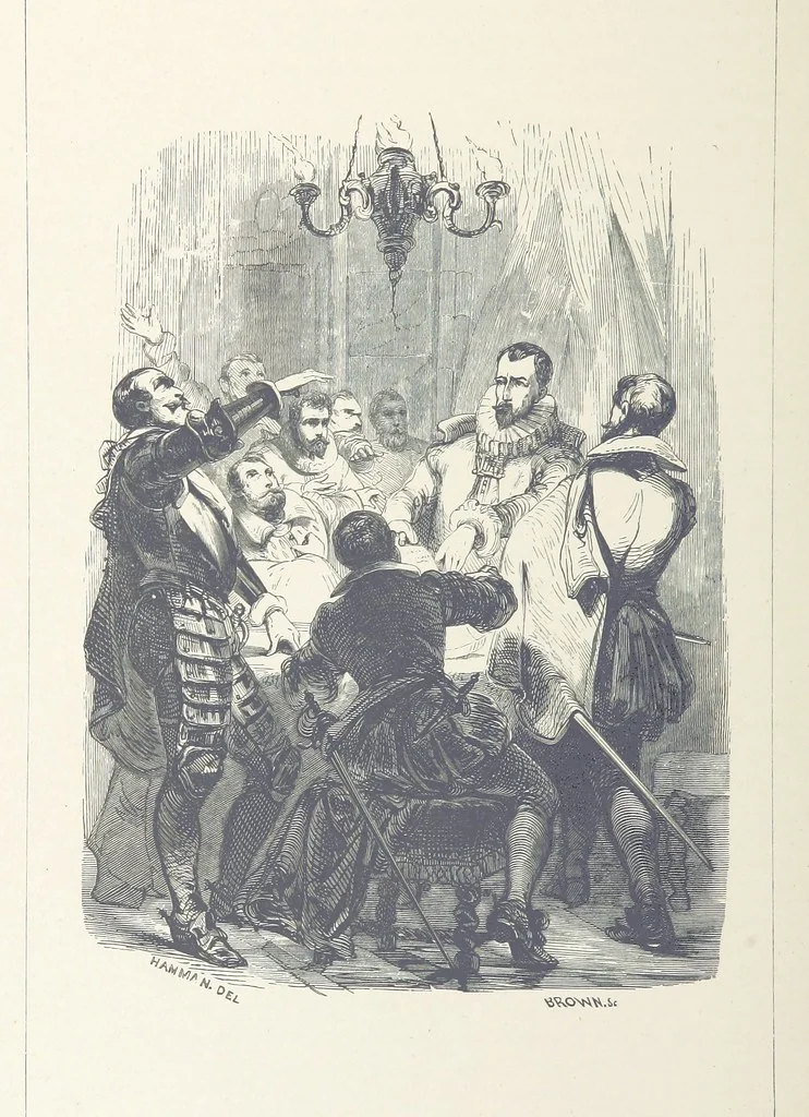 An illustration from Histoire de Belgique depuis les temps primitits jusqu'à nos jours. [With coloured illustrations, 1895, leaf 200