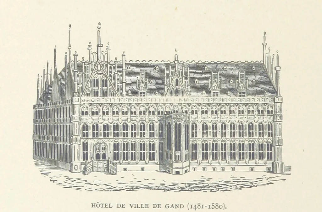An illustration from Histoire de Belgique depuis les temps primitits jusqu'à nos jours. [With coloured illustrations, 1895, leaf 206