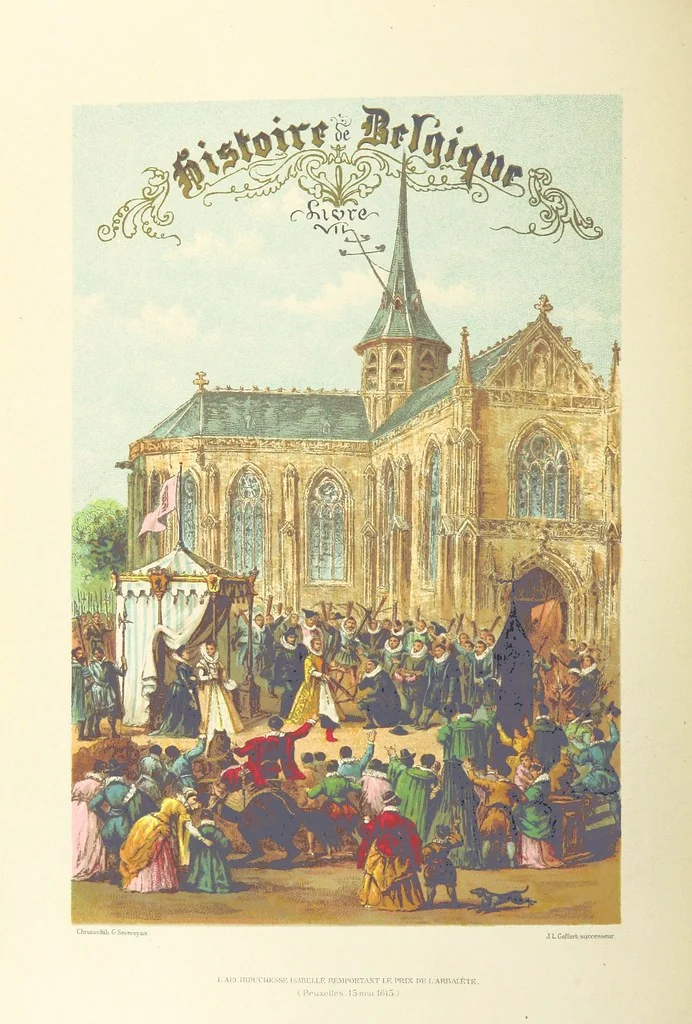 An illustration from Histoire de Belgique depuis les temps primitits jusqu'à nos jours. [With coloured illustrations, 1895, leaf 208