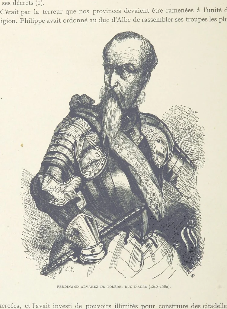 An illustration from Histoire de Belgique depuis les temps primitits jusqu'à nos jours. [With coloured illustrations, 1895, leaf 210