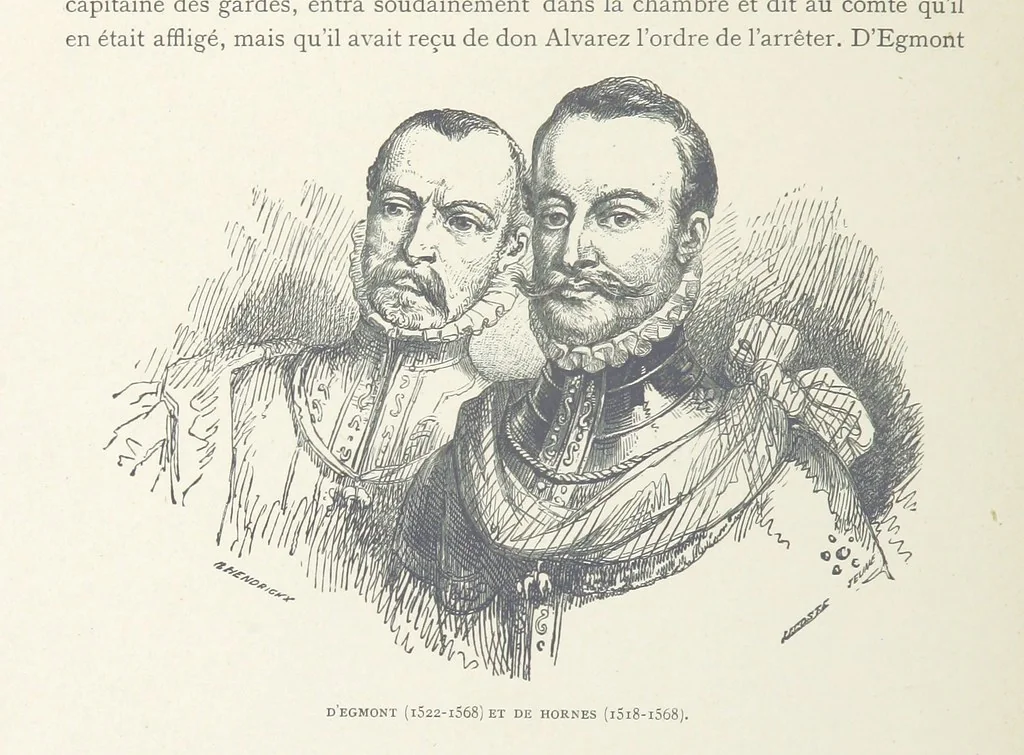 An illustration from Histoire de Belgique depuis les temps primitits jusqu'à nos jours. [With coloured illustrations, 1895, leaf 212