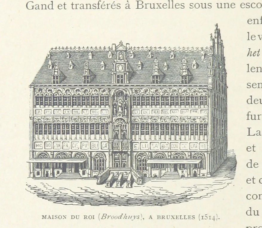An illustration from Histoire de Belgique depuis les temps primitits jusqu'à nos jours. [With coloured illustrations, 1895, leaf 216