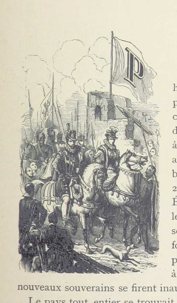 An illustration from Histoire de Belgique depuis les temps primitits jusqu'à nos jours. [With coloured illustrations, 1895, leaf 255