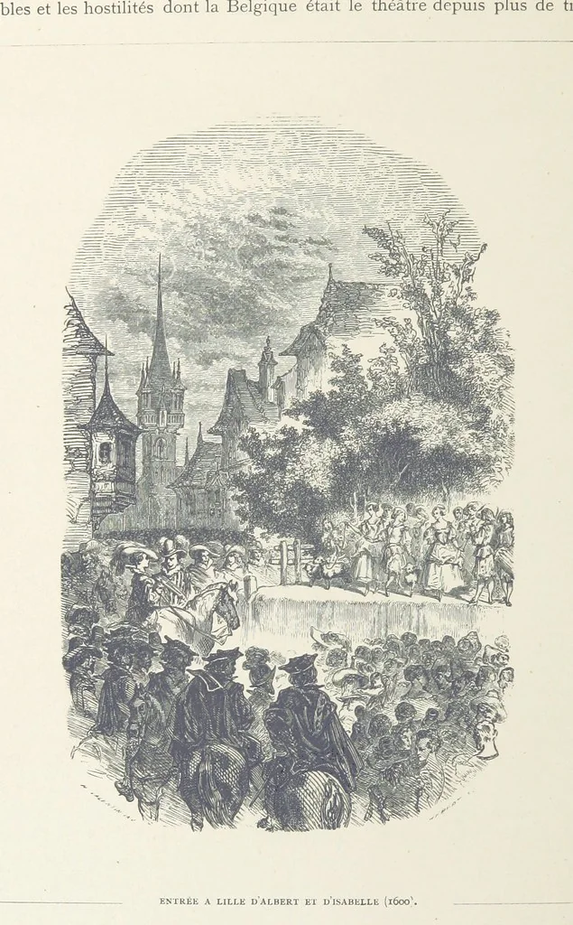 An illustration from Histoire de Belgique depuis les temps primitits jusqu'à nos jours. [With coloured illustrations, 1895, leaf 256
