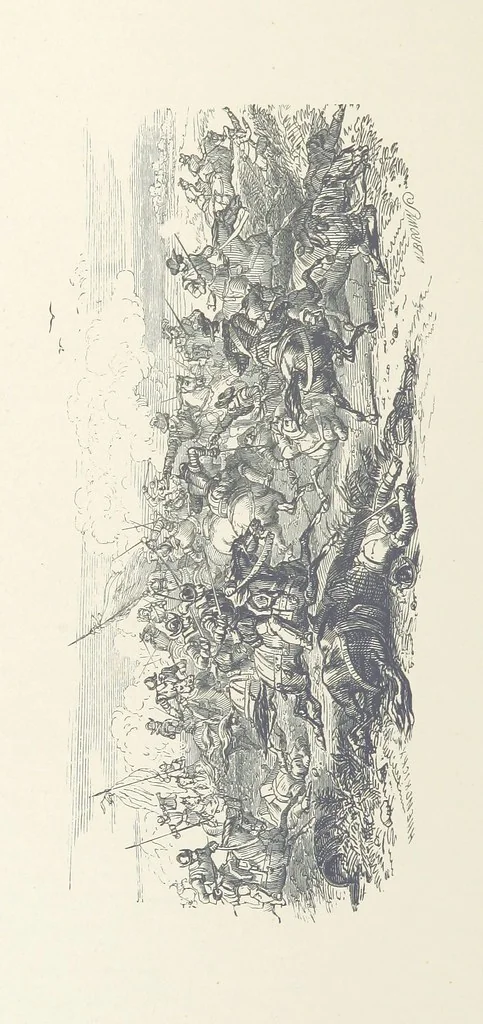 An illustration from Histoire de Belgique depuis les temps primitits jusqu'à nos jours. [With coloured illustrations, 1895, leaf 258