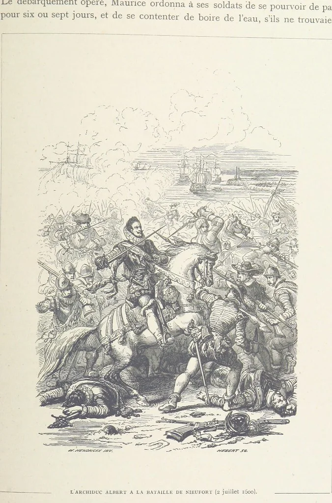An illustration from Histoire de Belgique depuis les temps primitits jusqu'à nos jours. [With coloured illustrations, 1895, leaf 259