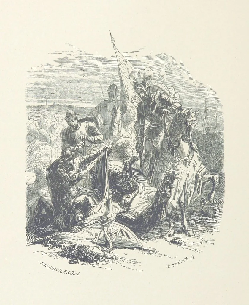 An illustration from Histoire de Belgique depuis les temps primitits jusqu'à nos jours. [With coloured illustrations, 1895, leaf 32