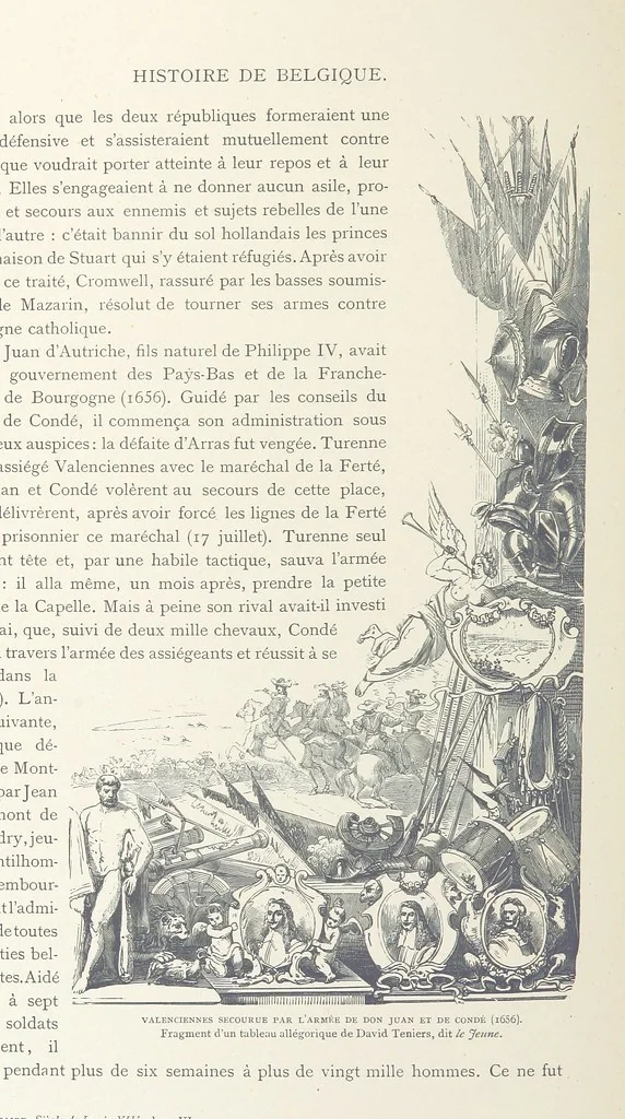 An illustration from Histoire de Belgique depuis les temps primitits jusqu'à nos jours. [With coloured illustrations, 1895, leaf 328