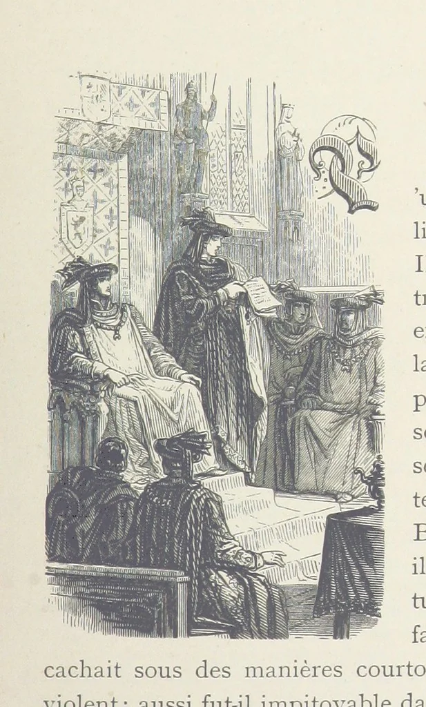 An illustration from Histoire de Belgique depuis les temps primitits jusqu'à nos jours. [With coloured illustrations, 1895, leaf 35