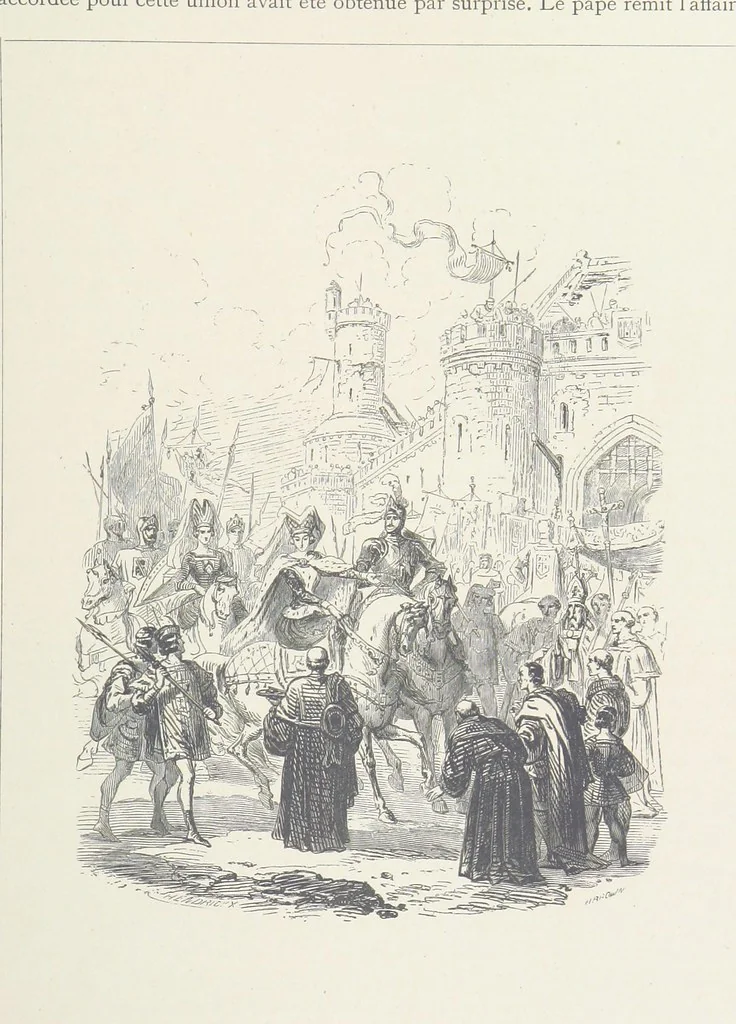An illustration from Histoire de Belgique depuis les temps primitits jusqu'à nos jours. [With coloured illustrations, 1895, leaf 41