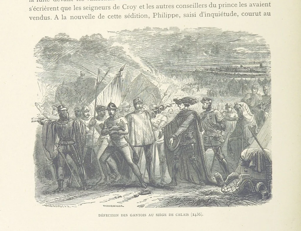 An illustration from Histoire de Belgique depuis les temps primitits jusqu'à nos jours. [With coloured illustrations, 1895, leaf 50