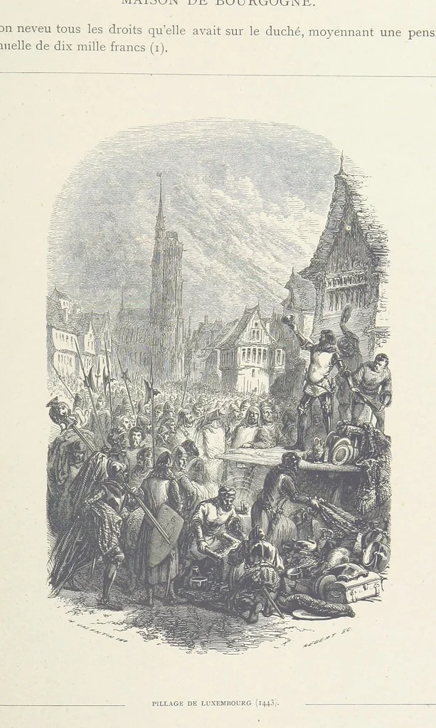 An illustration from Histoire de Belgique depuis les temps primitits jusqu'à nos jours. [With coloured illustrations, 1895, leaf 57