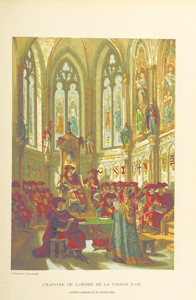 An illustration from Histoire de Belgique depuis les temps primitits jusqu'à nos jours. [With coloured illustrations, 1895, leaf 67