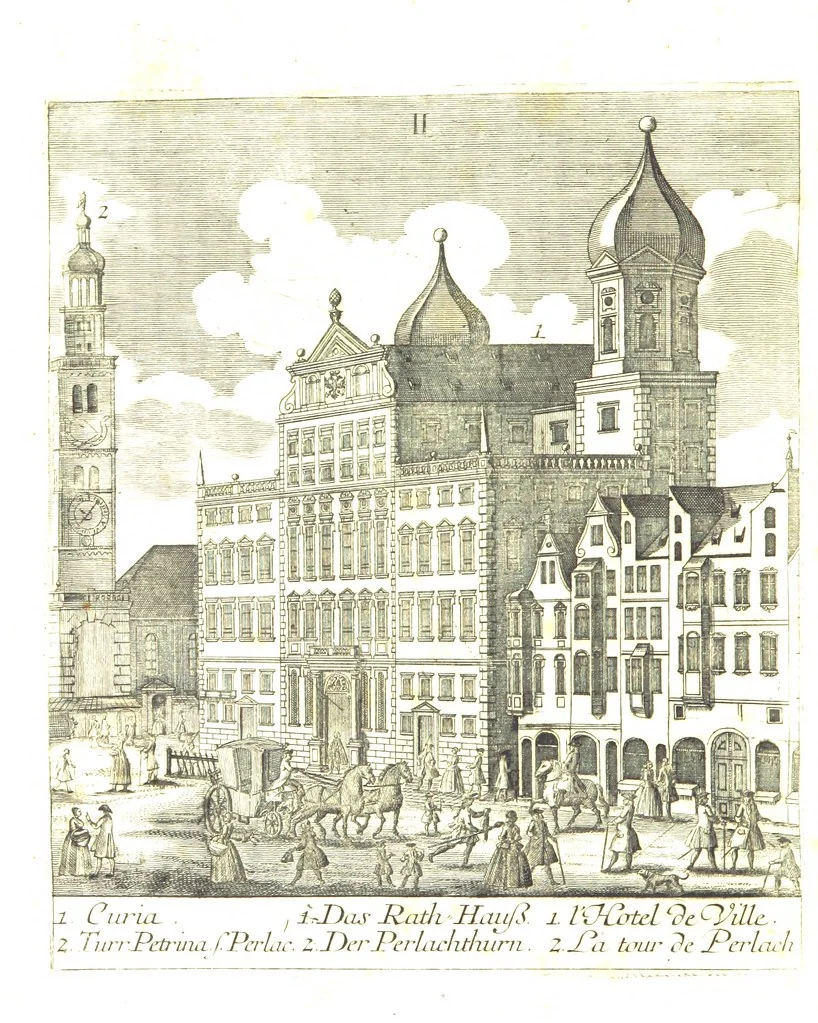 An illustration from Die Schönheiten der Königl. Kreisstadt Augsburg und deren Umgebungen, in 49 bildlichen Vorstellungen, mit Beschreibung von G. H. K, 1819, leaf 12