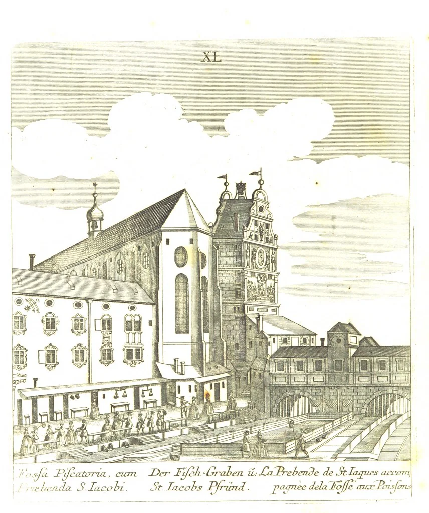 An illustration from Die Schönheiten der Königl. Kreisstadt Augsburg und deren Umgebungen, in 49 bildlichen Vorstellungen, mit Beschreibung von G. H. K, 1819, leaf 136