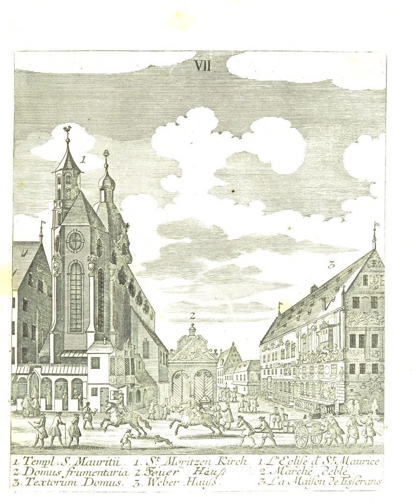 An illustration from Die Schönheiten der Königl. Kreisstadt Augsburg und deren Umgebungen, in 49 bildlichen Vorstellungen, mit Beschreibung von G. H. K, 1819, leaf 31