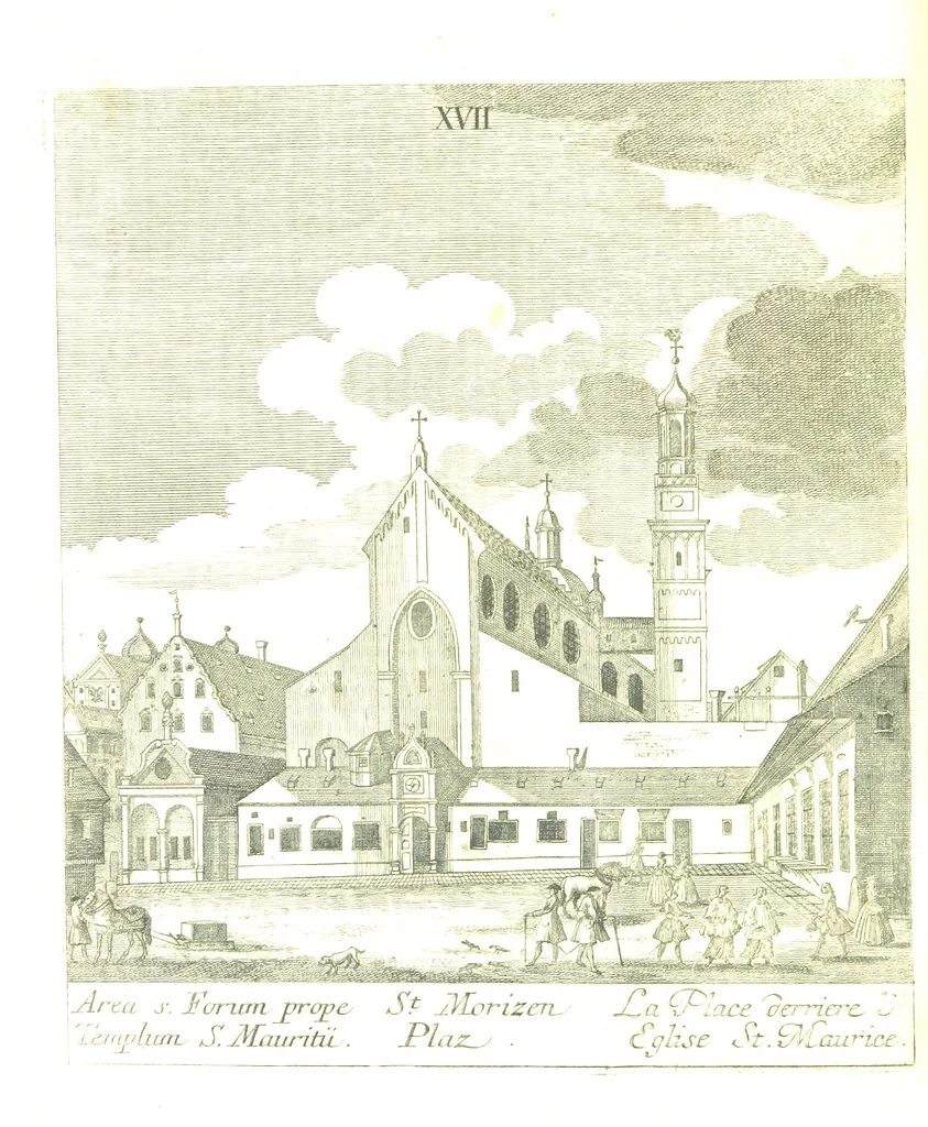 An illustration from Die Schönheiten der Königl. Kreisstadt Augsburg und deren Umgebungen, in 49 bildlichen Vorstellungen, mit Beschreibung von G. H. K, 1819, leaf 64