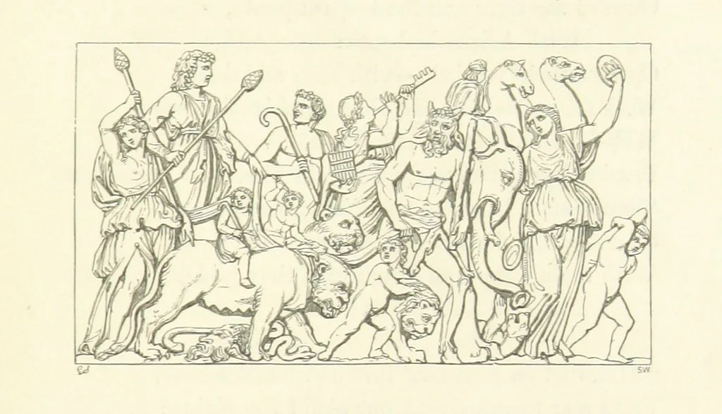 An illustration from The Poetical Works of John Keats. With a memoir by Richard Monckton Milnes. Illustrated by 120 designs, original and from the antique, drawn on wood by George Scharf, Jun, 1854, leaf 189