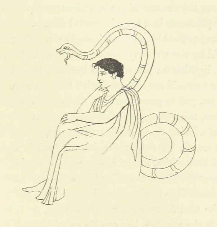An illustration from The Poetical Works of John Keats. With a memoir by Richard Monckton Milnes. Illustrated by 120 designs, original and from the antique, drawn on wood by George Scharf, Jun, 1854, leaf 221