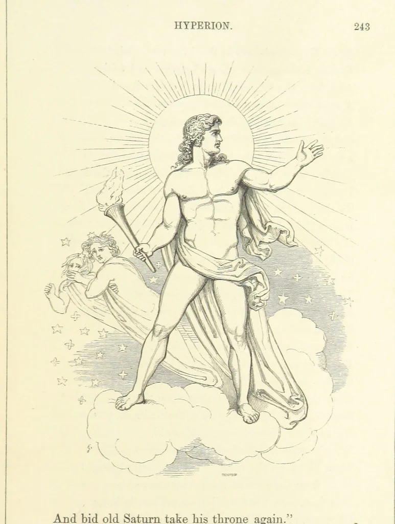 An illustration from The Poetical Works of John Keats. With a memoir by Richard Monckton Milnes. Illustrated by 120 designs, original and from the antique, drawn on wood by George Scharf, Jun, 1854, leaf 305