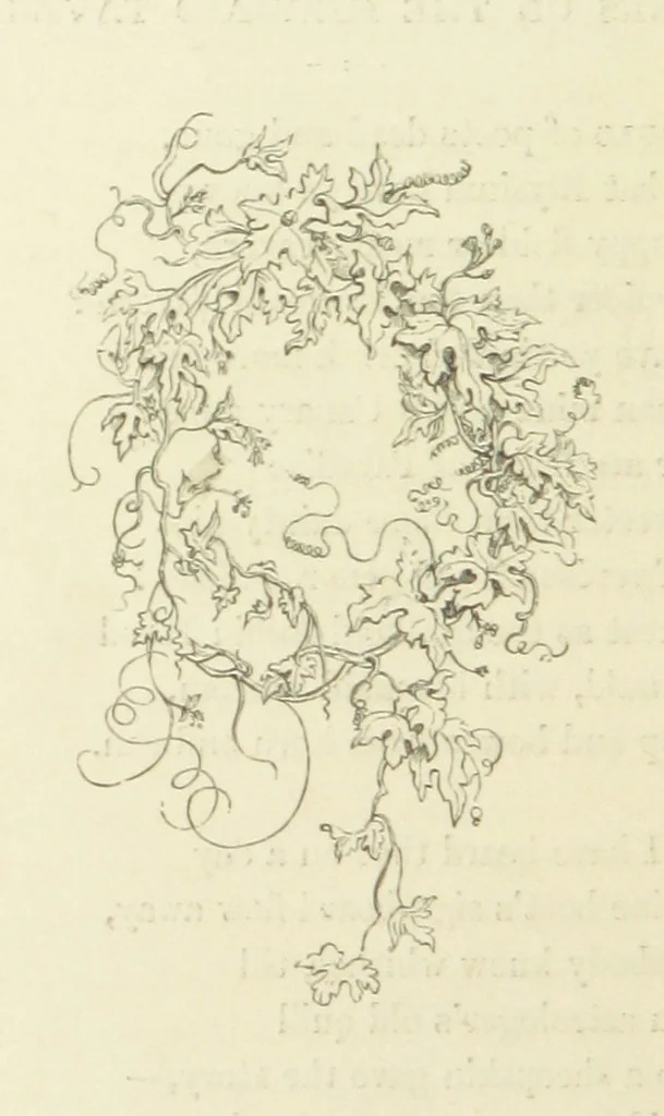 An illustration from The Poetical Works of John Keats. With a memoir by Richard Monckton Milnes. Illustrated by 120 designs, original and from the antique, drawn on wood by George Scharf, Jun, 1854, leaf 388
